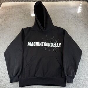Machine Gun Kelly Hoodie Mens Small Black Mainstream Sellout Cracked Glass ESTXX